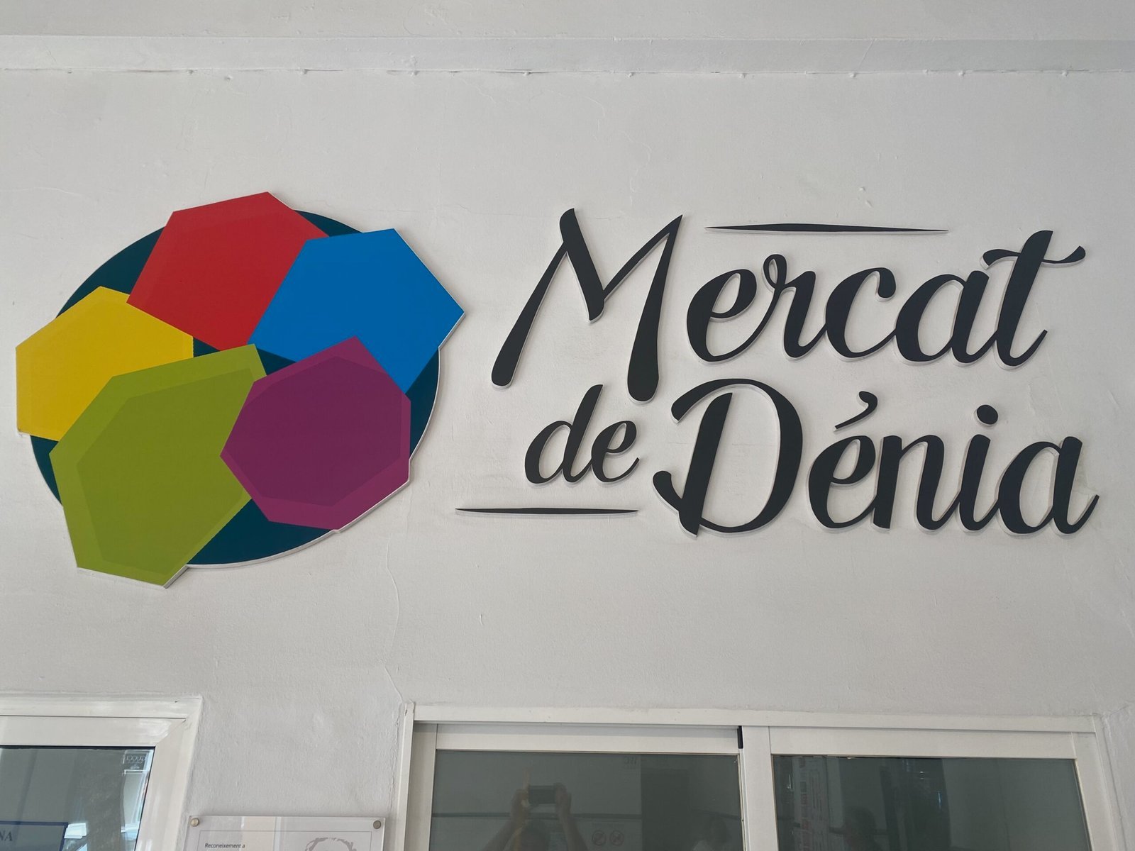 Mercat de Dénia sign inside Dénia’s municipal market