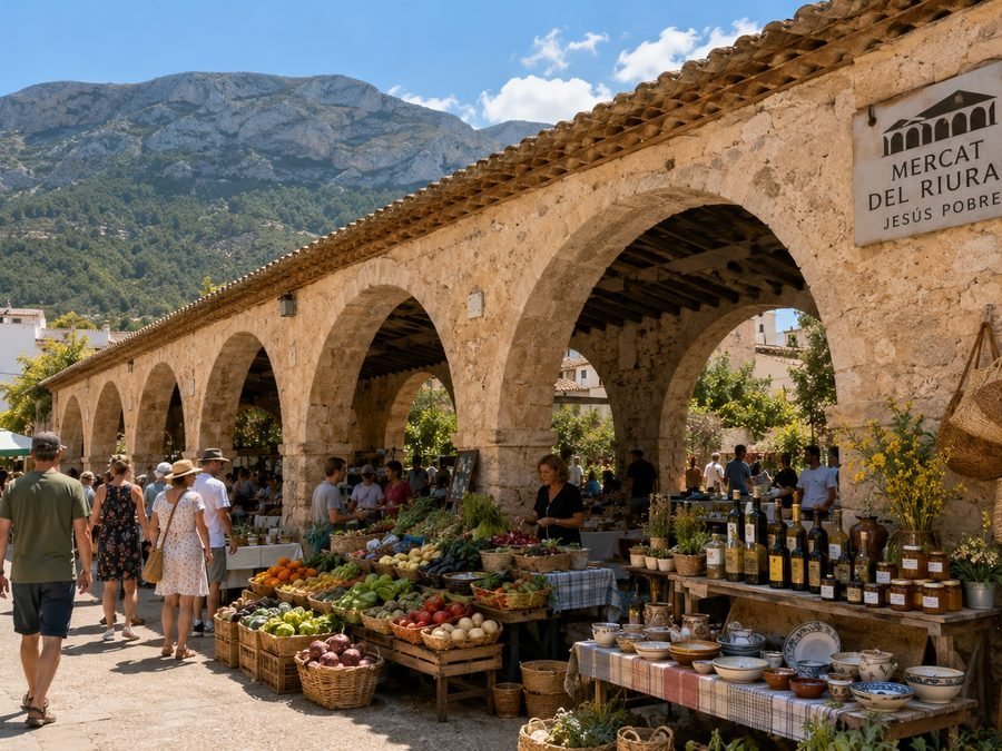 Mercat del Riurau arches in Jesús Pobre