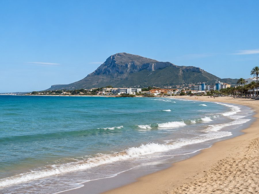Les Deveses open beach and horizon in Dénia