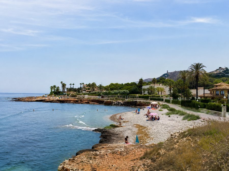 Punta Negra rocks and turquoise water in Les Rotes, Dénia