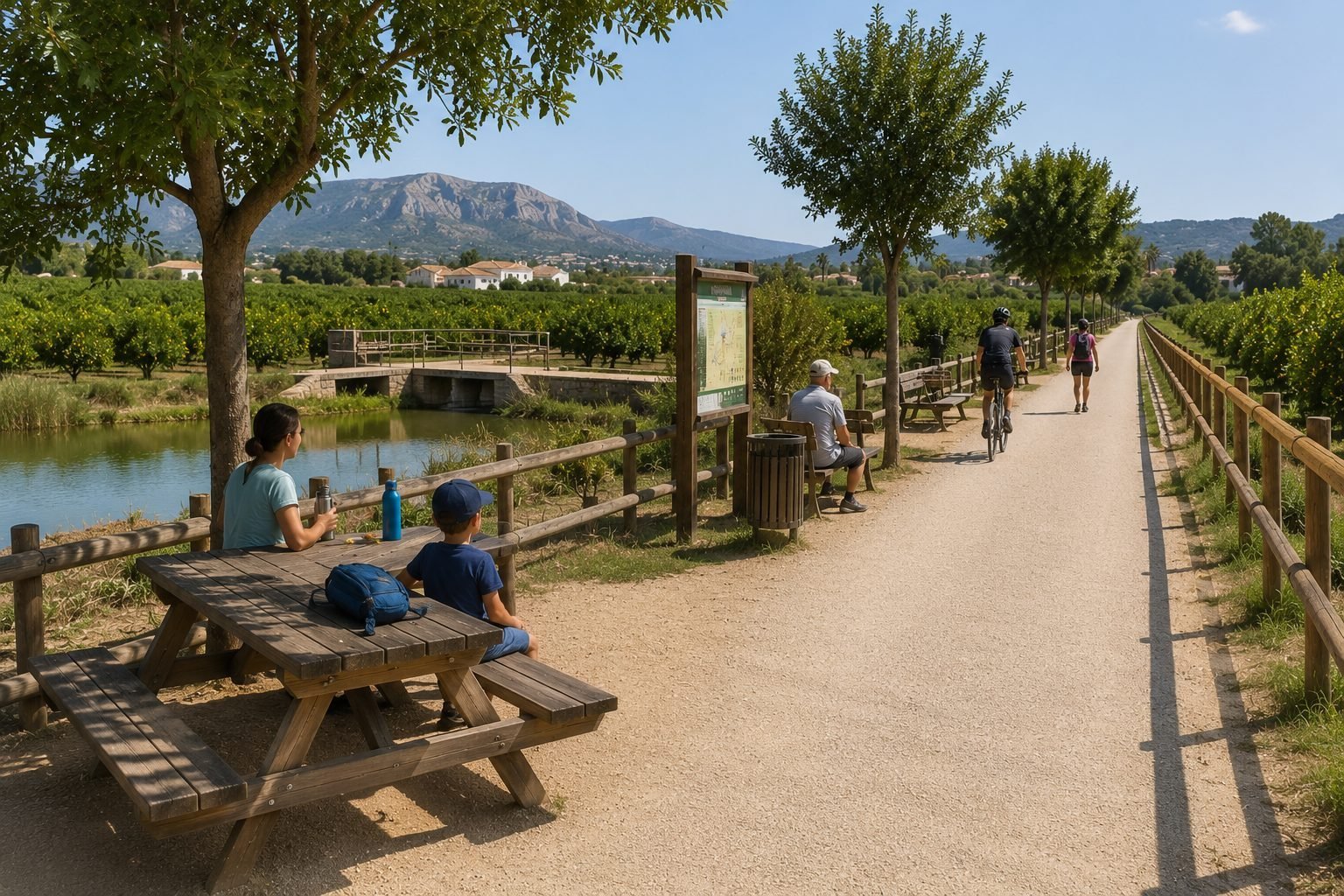 Rest area along La Vía Verde de Dénia