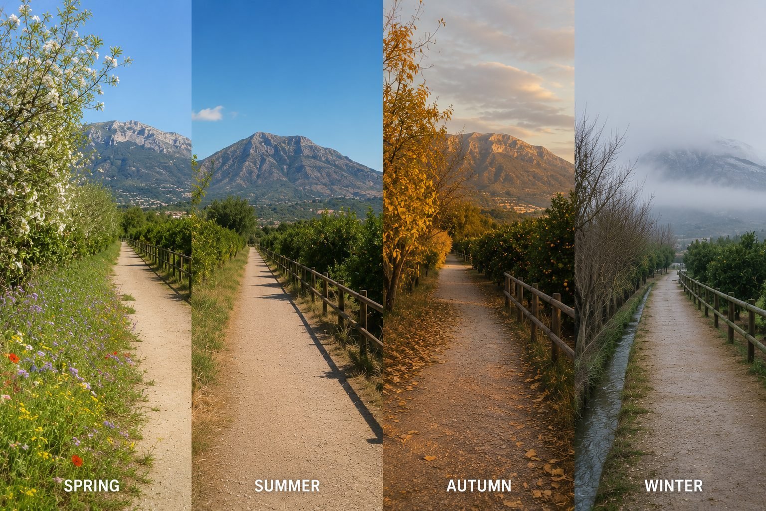 Seasonal landscape along La Vía Verde de Dénia