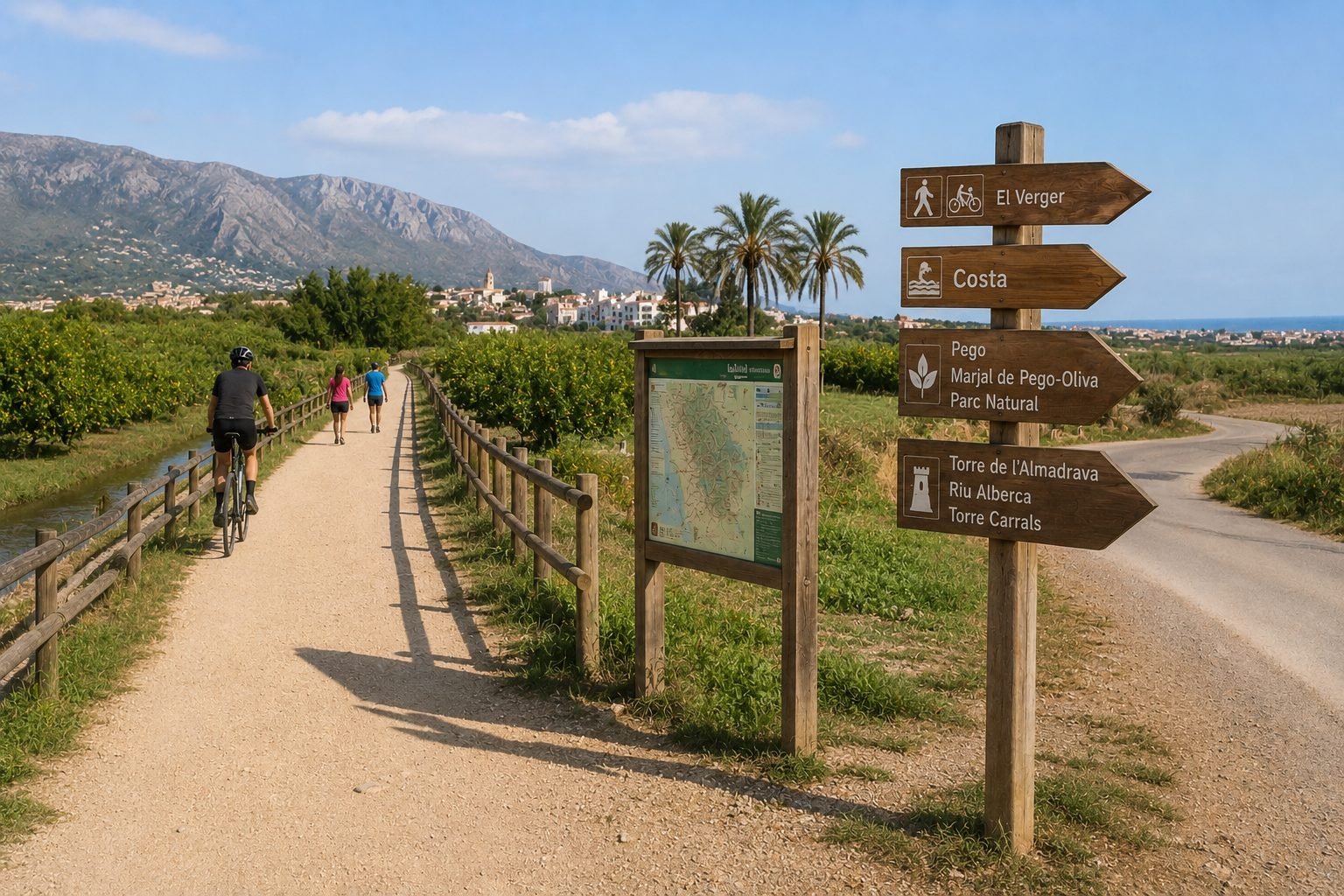 Route continuing towards El Verger from La Vía Verde de Dénia